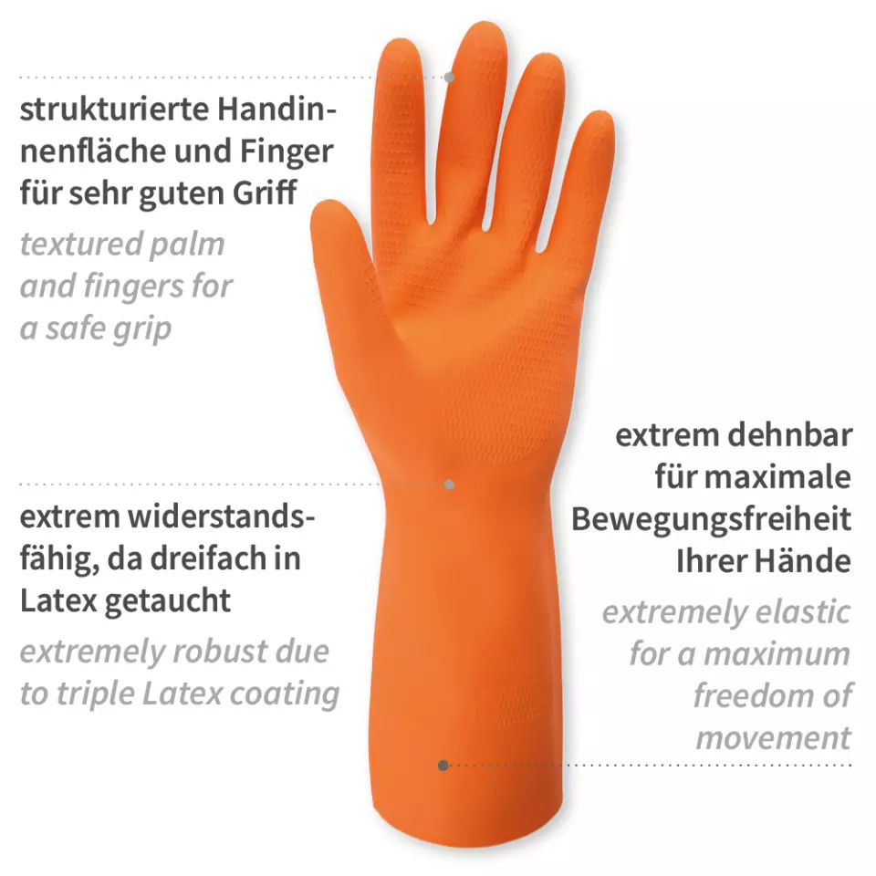 Franz Mensch 25903, Triplex Latex Chemical Protection Gloves, image 2, gallery thumbnail