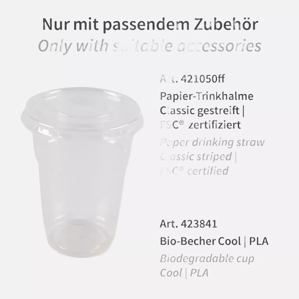 Franz Mensch 423867, PLA Flat Lids, ø 85 mm, for Cold Beverages Cups with Straw Slot, image 2