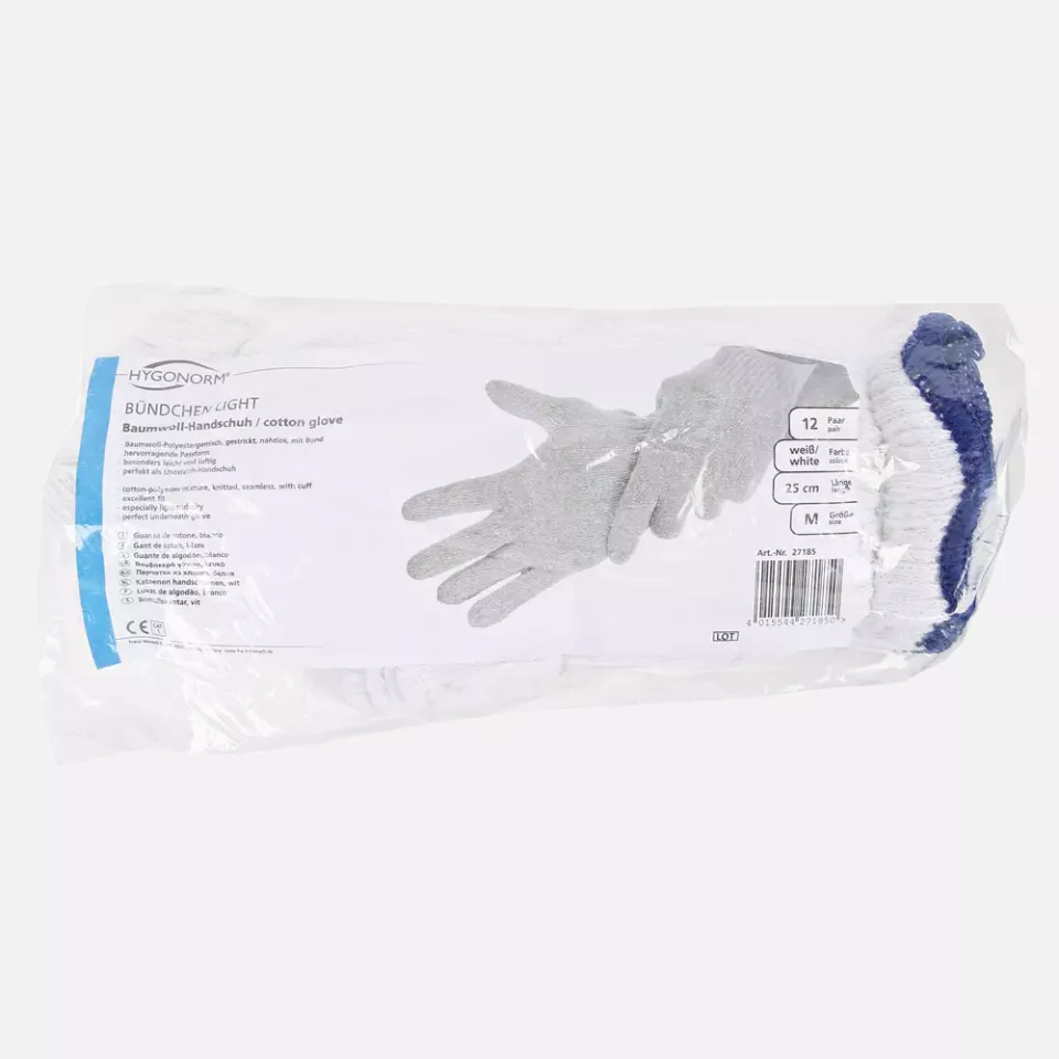 HygoNorm 27184, Cotton Gloves, Cuff Light, image 2, gallery thumbnail