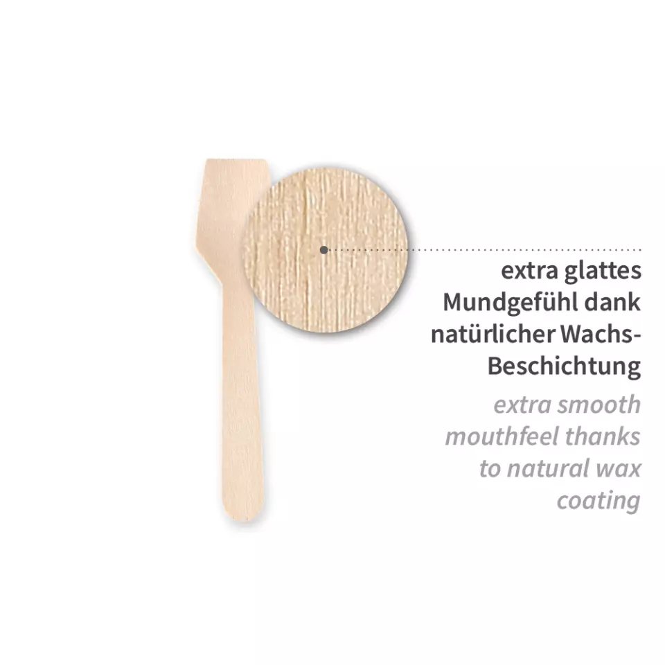 NATUREStar 388526, Organic Wood Ice Cream Spoons, 95 mm, FSC® 100%, Wax Coated, image 2, gallery thumbnail