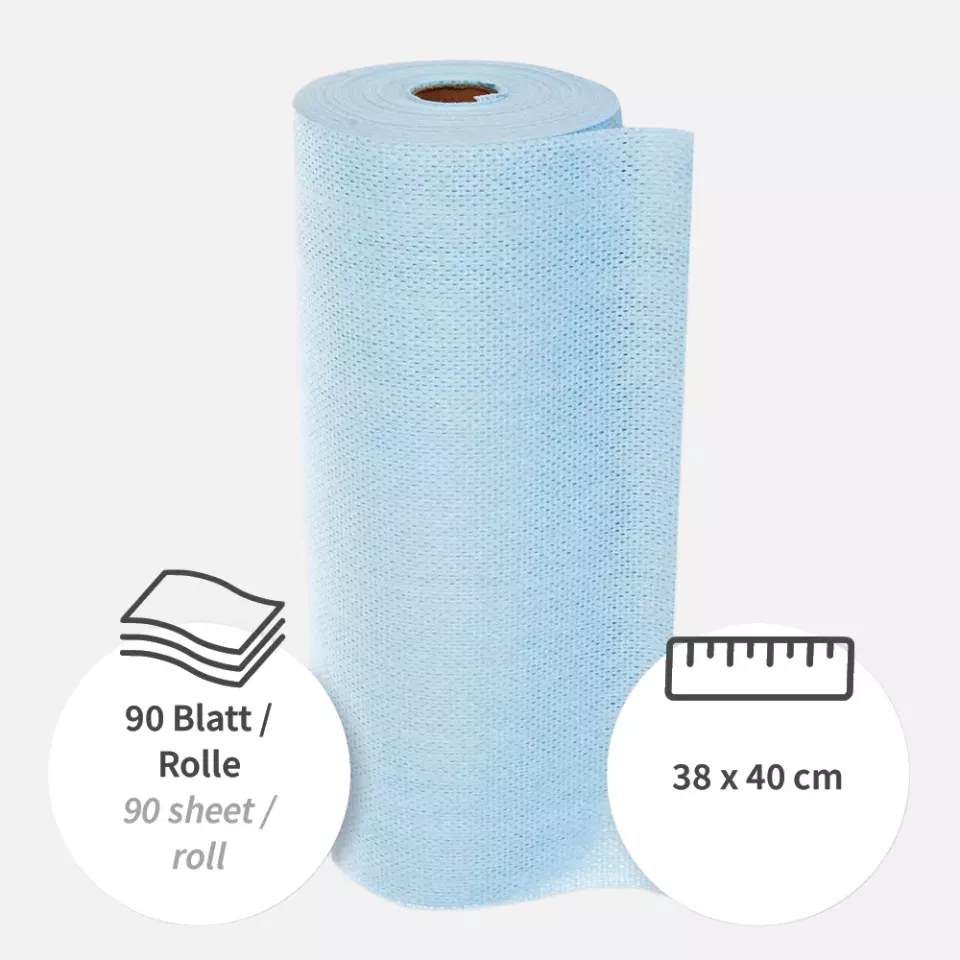 HygoClean 317008, Hygotex Viscose Cleaning Cloths, Small Roll, Blue, image 3, gallery thumbnail