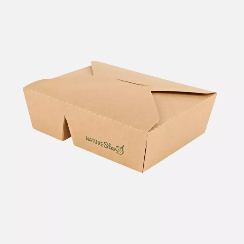 NATUREStar 417314, Menu Organic Food Boxes, 2-compartments, 168 x 135 x 50 mm, Kraft Paper/PE, FSC®-Mix, image 1, gallery thumbnail