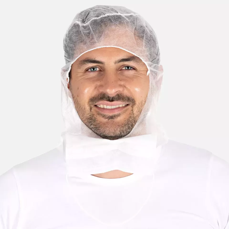HygoNorm 132019, Astro Eco Caps with 2-Ply Face Mask, PP, White, image 6, gallery thumbnail