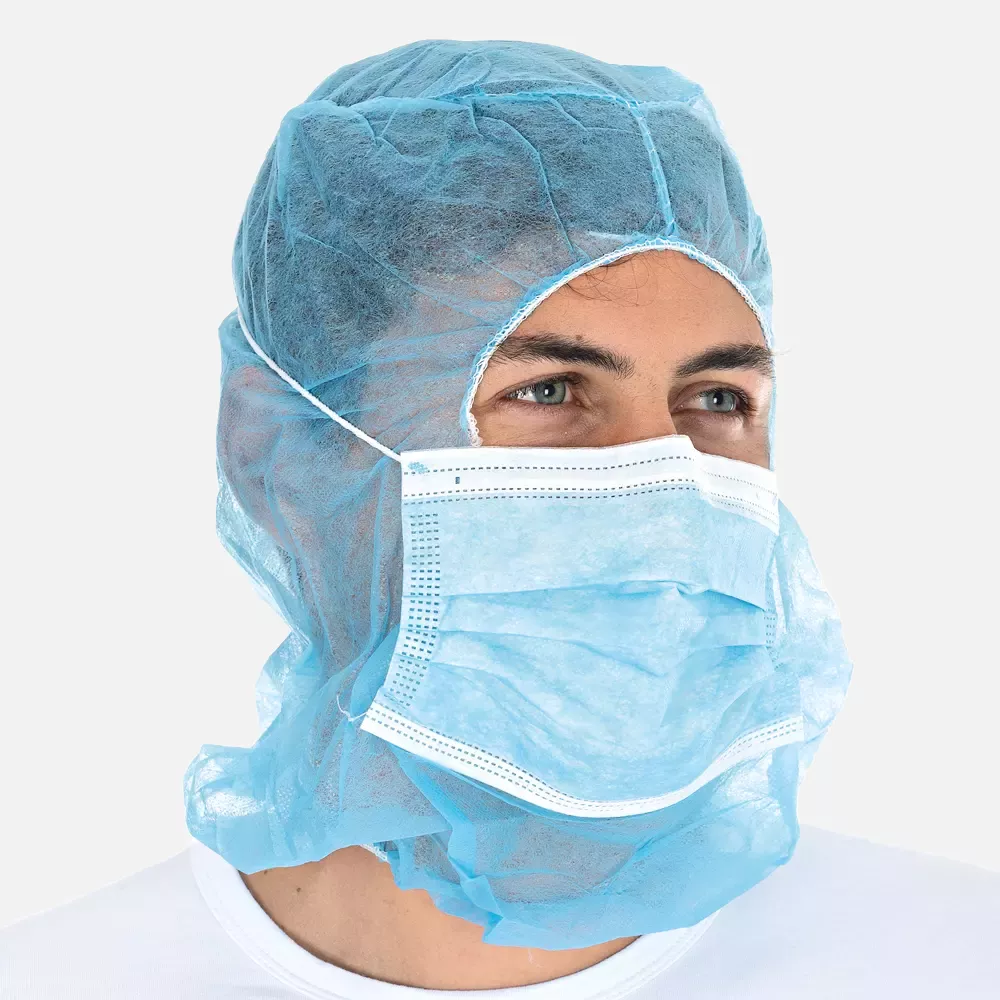 HygoStar 132061, Astro PP Caps with 3-Ply Face Mask, Blue, image 2