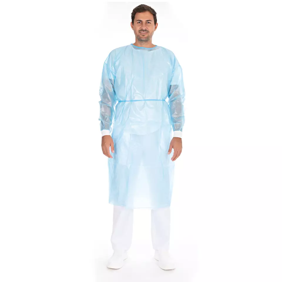 HygoStar 277461P, Protect Economy Protective Gowns, XL, Blue, PP, PE Partly Laminated, image 1, gallery thumbnail