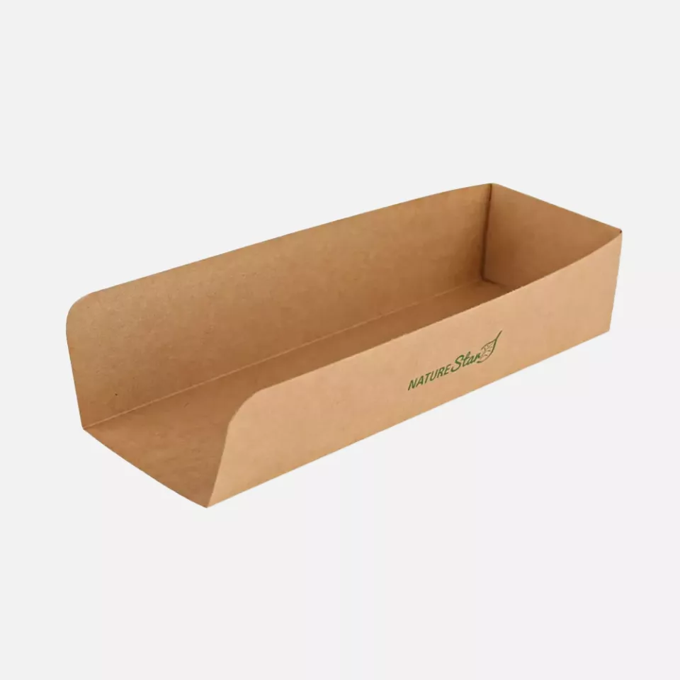 NATUREStar 417023, Organic Hot Dog Trays, 230 x 75 70 mm, Kraft Paper/PE, FSC®-Mix, image 1, gallery thumbnail