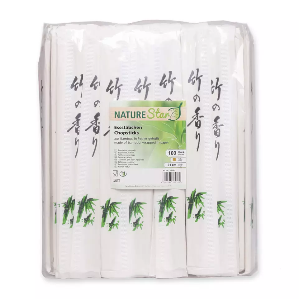 NATUREStar 38930, Organic Bamboo Chopsticks, 210 mm, Natural, image 2, gallery thumbnail
