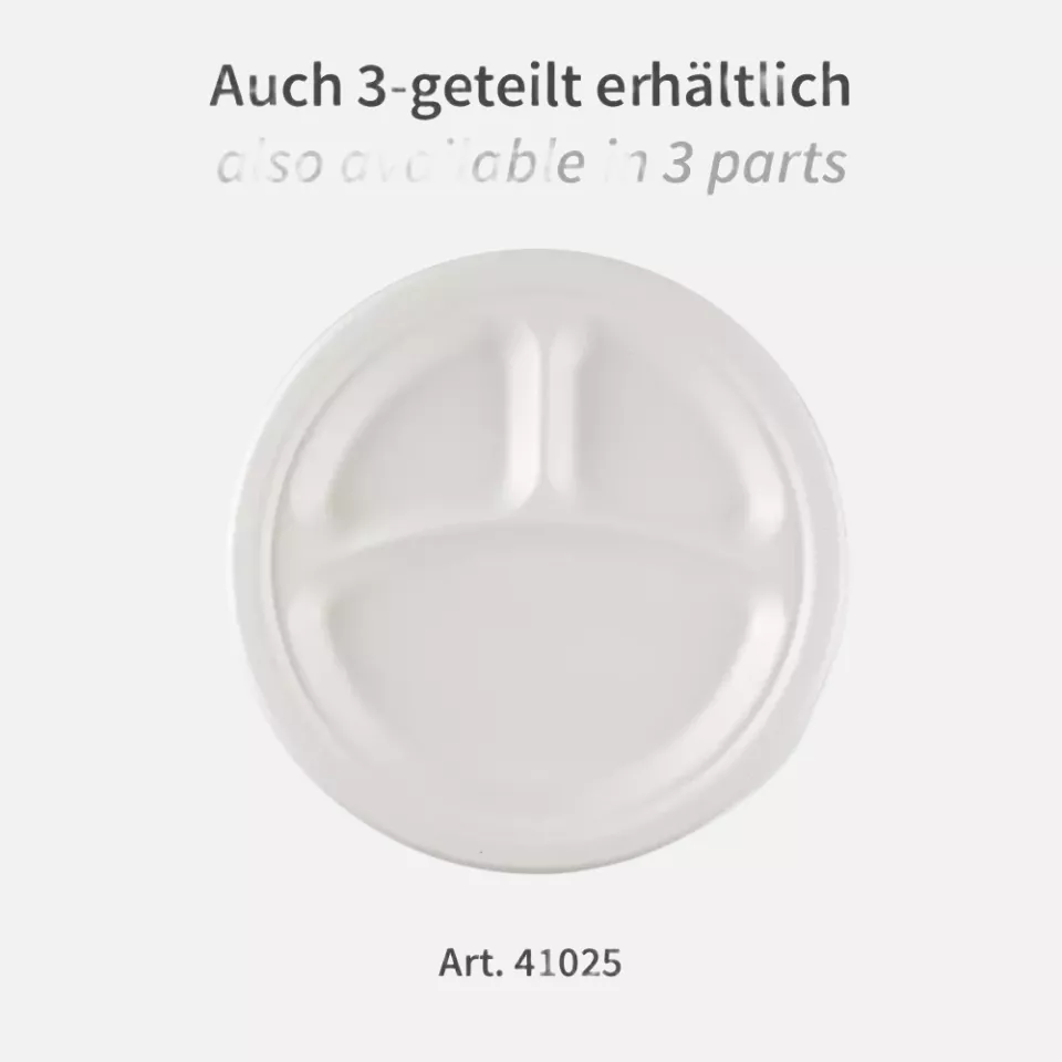NATUREStar 41021, Organic Menu Plates, Ø 229 mm, Round, 2-Compartments, Bagasse, image 4, gallery thumbnail