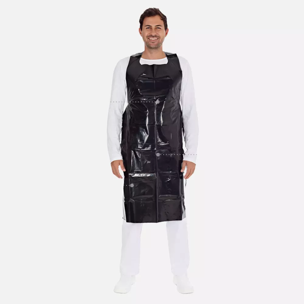 HygoStar 2358, Disposable LDPE Aprons, 125 x 75 cm, Black, 60 my, image 3