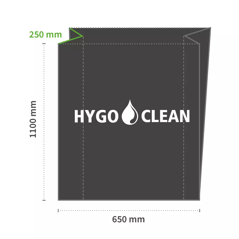 HygoClean 32445, LDPE Waste Bags, 160 l, Black, Roll, image 4