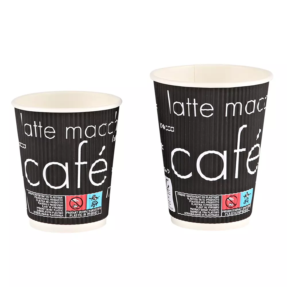 HygoStar 402083, Riffle Coffee Cups, 200 ml / 8 oz, ø 80 mm, Paperboard/PE, FSC®-mix