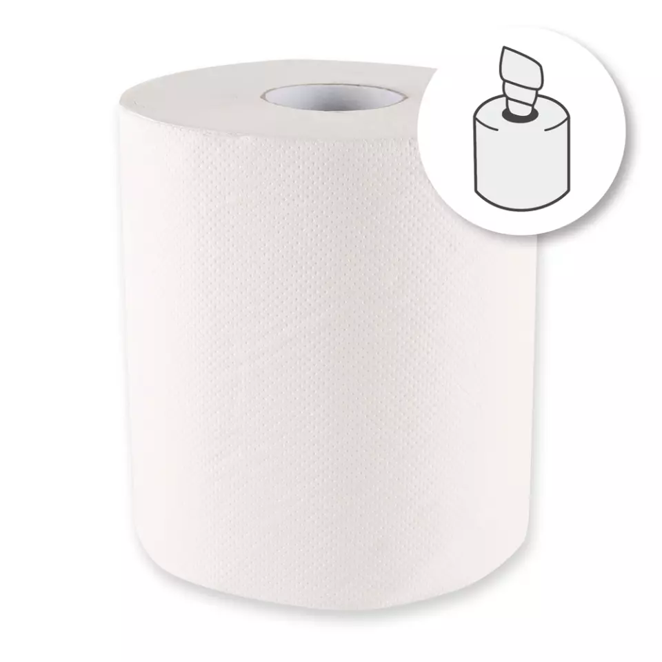 HygoClean 30410, 1-lagige Zellstoff-Papierhandtuchrollen mit Innenabwicklung, Hochweiß, image 1, gallery thumbnail