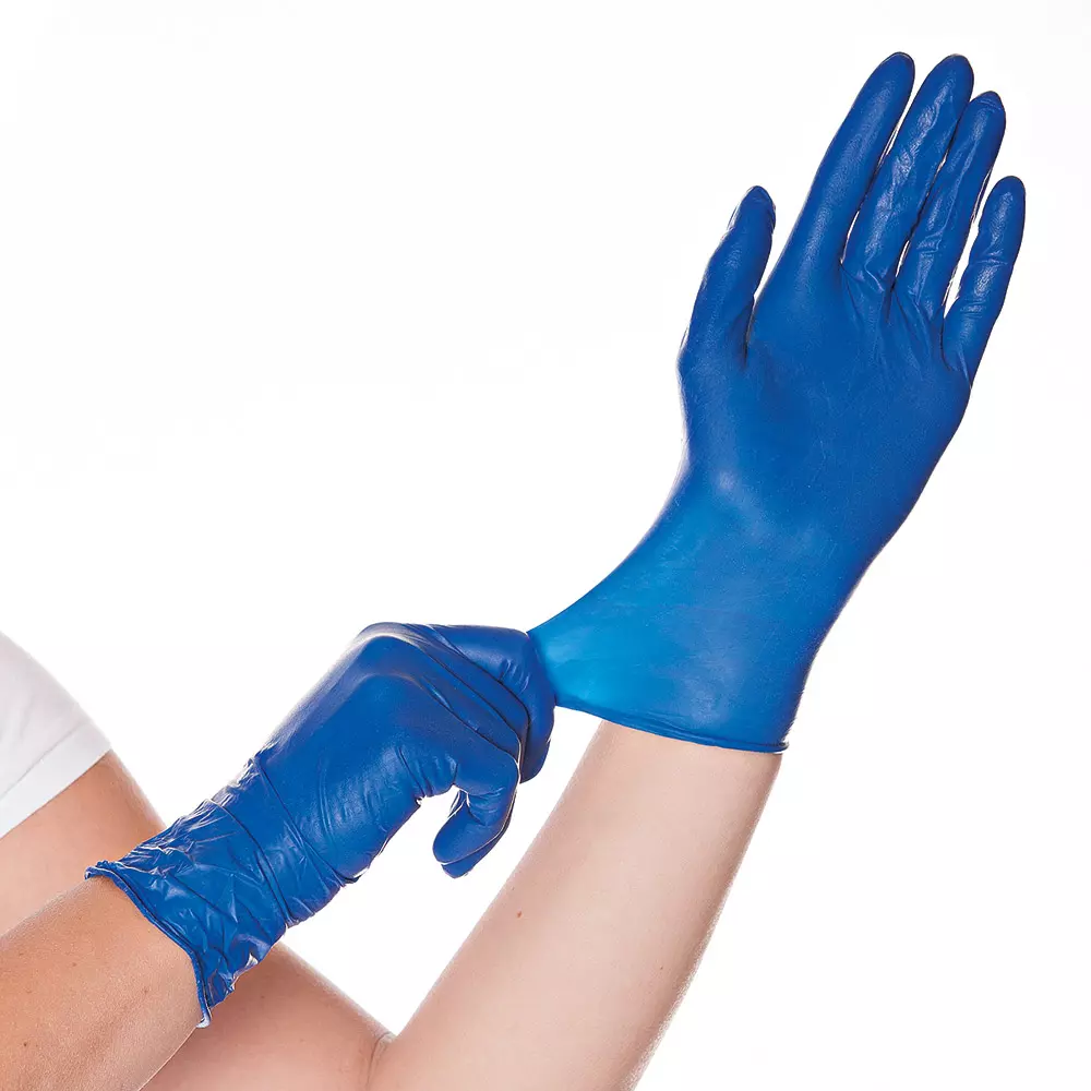 HygoStar 26706, Soft Latex Gloves, Blue, Powder-Free