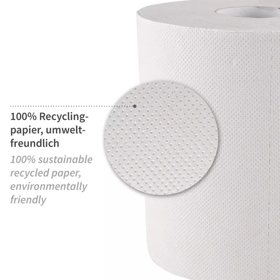 HygoClean 30417, 2-Ply Centerfeed Paper Towel Rolls, Recycled Paper, White, image 2, gallery thumbnail
