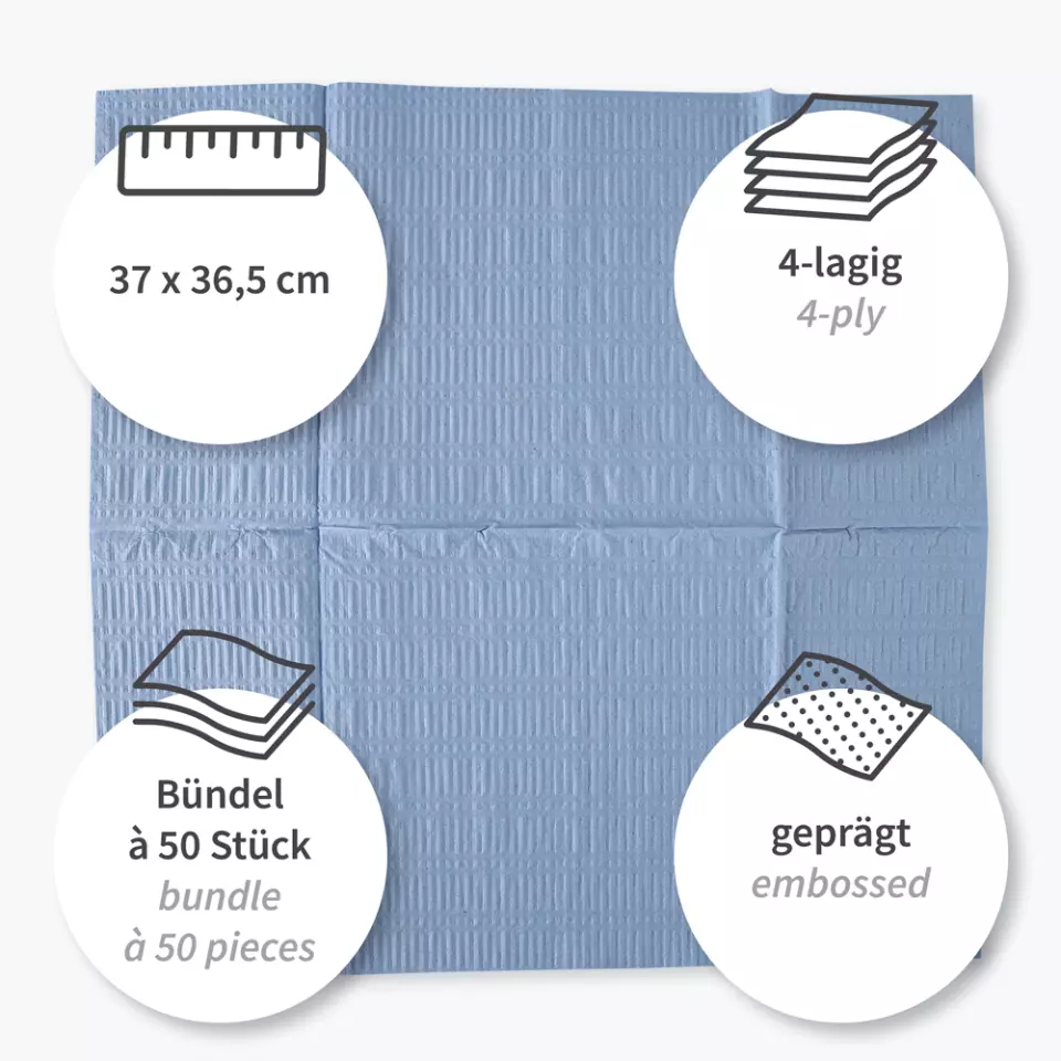 HygoClean 317490, Pleated Recycled Paper Cleaning Cloths, 4-ply, Blue, image 3, gallery thumbnail