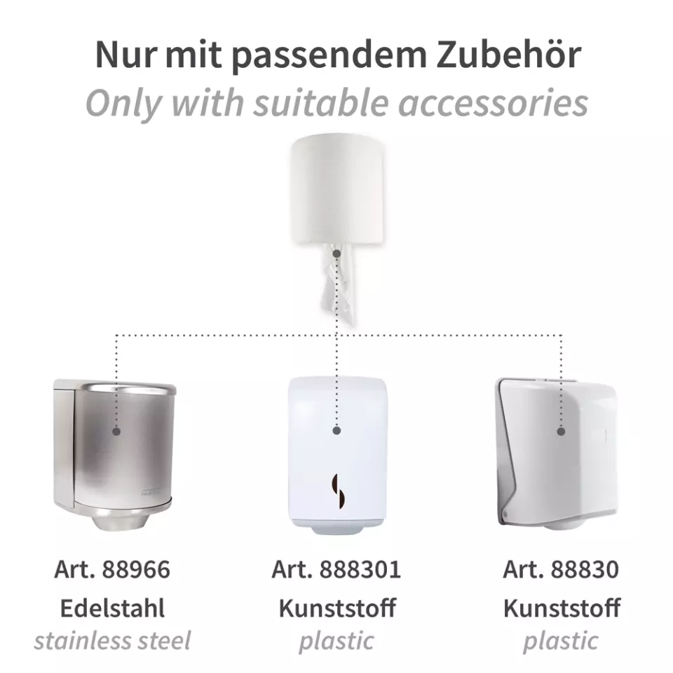 HygoClean 30410, 1-lagige Zellstoff-Papierhandtuchrollen mit Innenabwicklung, Hochweiß, image 5, gallery thumbnail