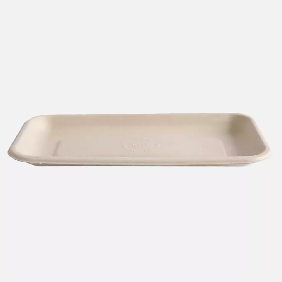 NATUREStar 411645, Rectangular Organic Bagasse Foodtrays, 212 x 110 x 15 mm, Natural, image 2, gallery thumbnail