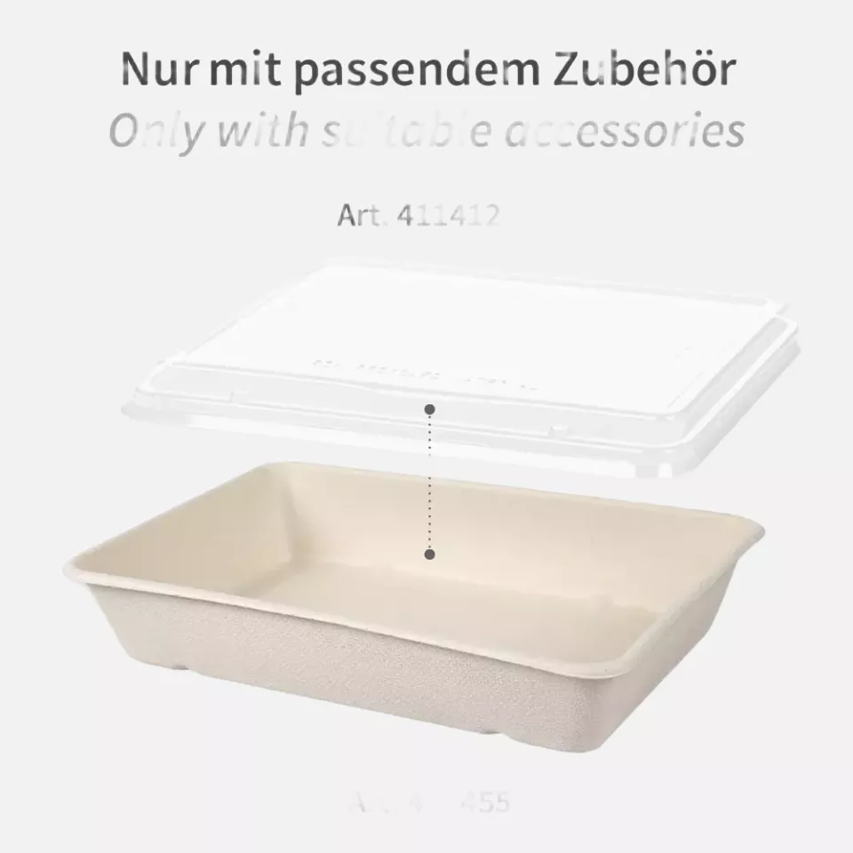 NATUREStar 411455, Classico Organic Bagasse Trays, 230 x 156 x 45 mm, 1200 ml, image 5, gallery thumbnail