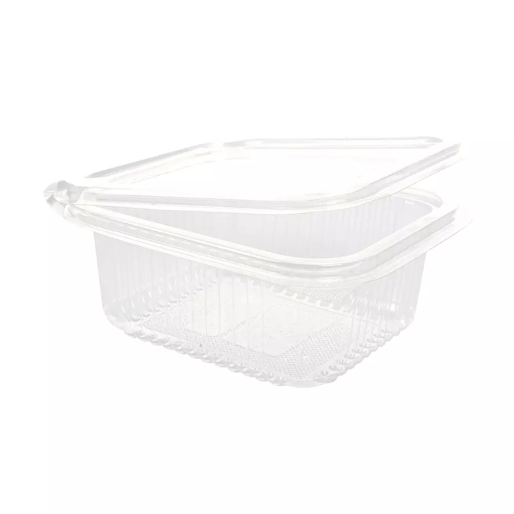 Franz Mensch 423902, Organic Rectangular PLA Deli & Salad Bowls with Hinged Lid, 500 ml