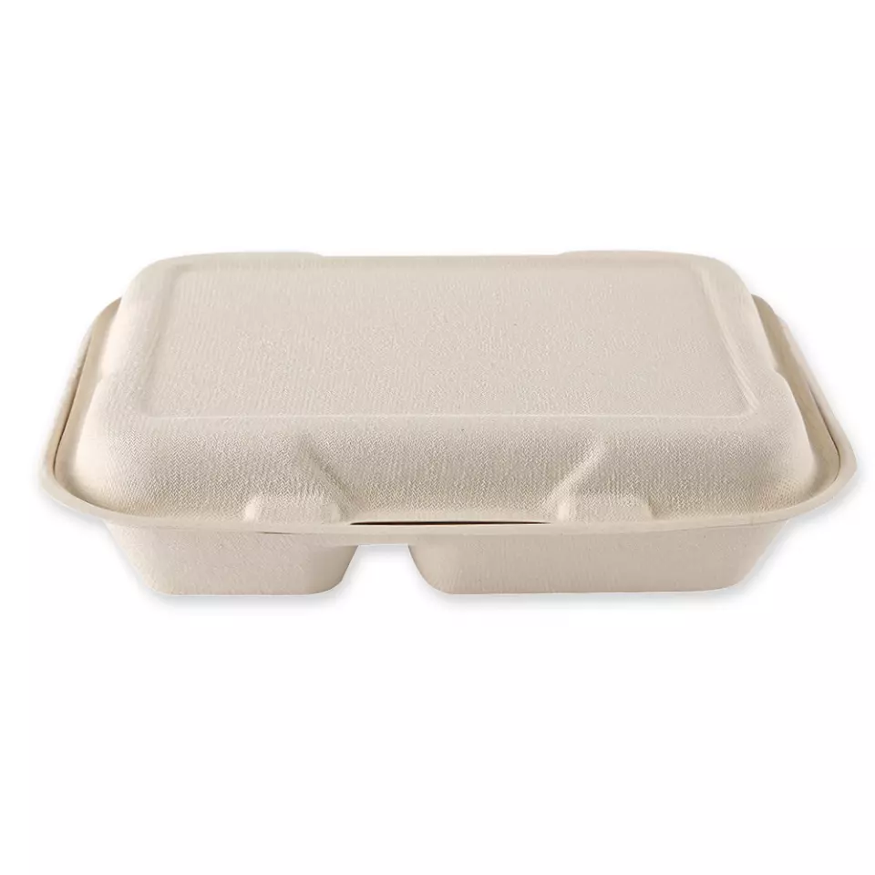NATUREStar 412255, Organic Bagasse Menu Boxes with Hinged Lid, image 4, gallery thumbnail