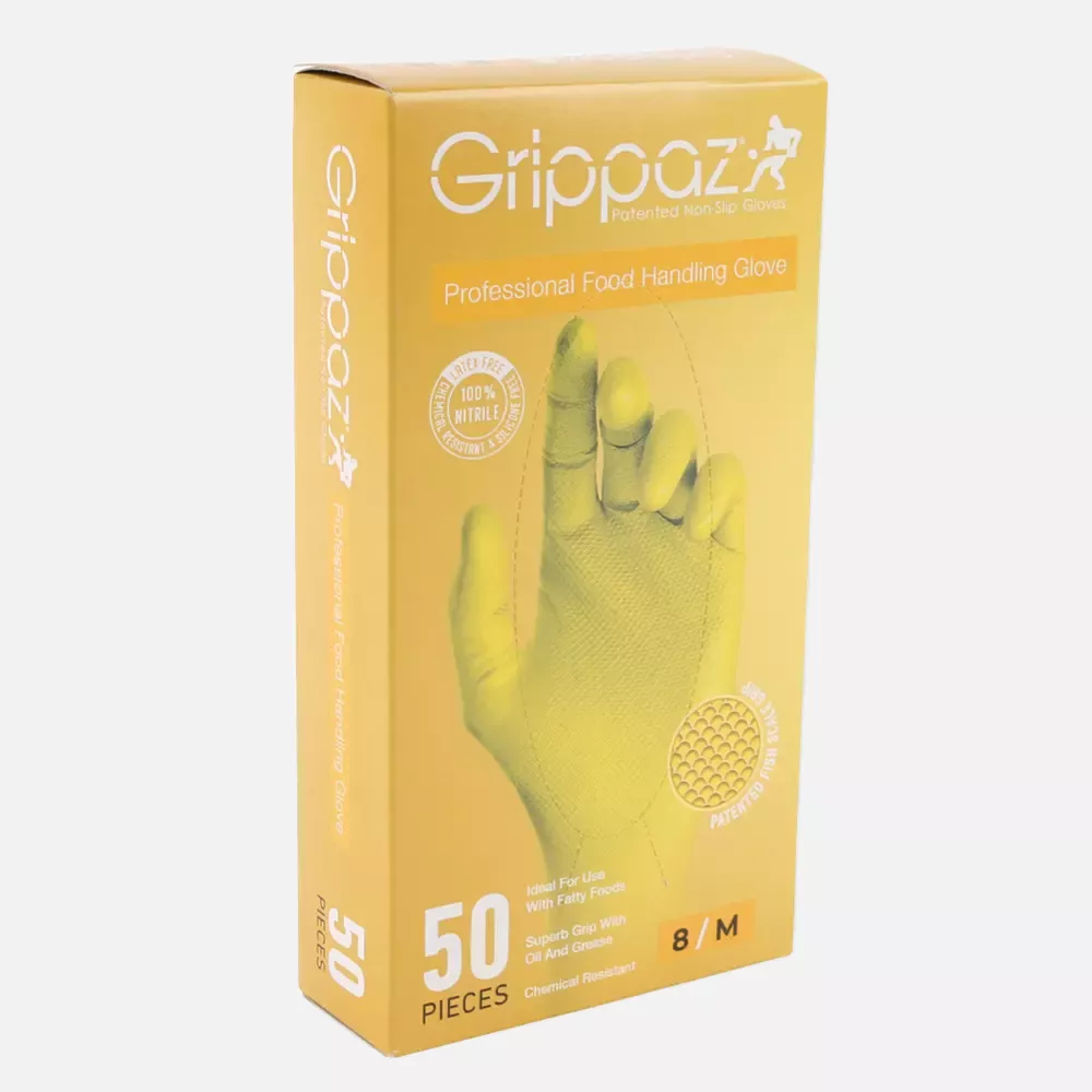 Franz Mensch 270864, Power Grip Nitrile Gloves, Powder-free, 7/S, Yellow, image 5