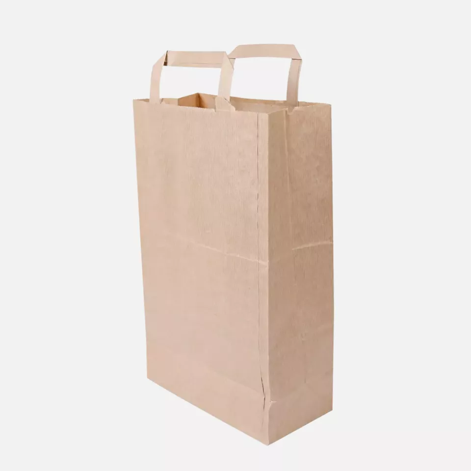 NATUREStar 35561, Kraft Organic Paper Carrier Bags, 220 + 110 x 360 mm, Brown, image 1, gallery thumbnail