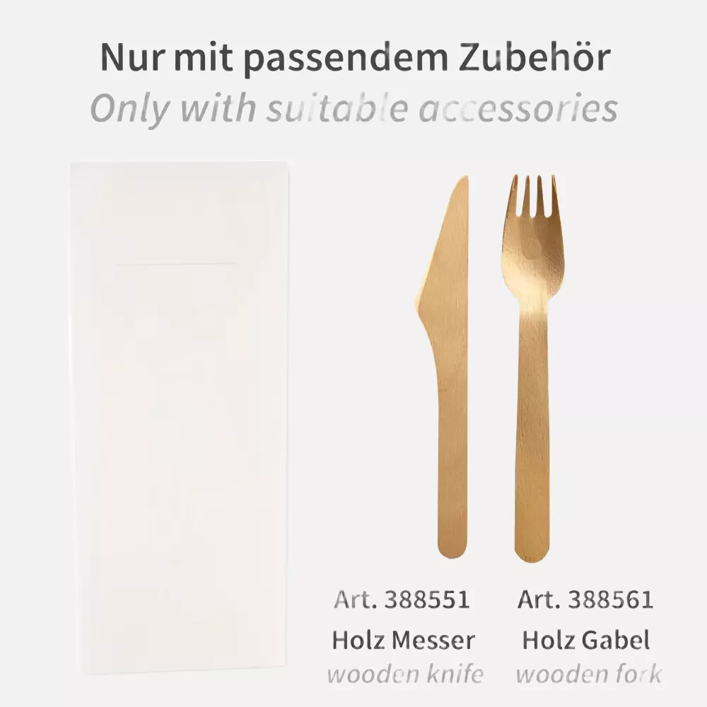 Franz Mensch 30630, Airlaid Cutlery Napkins, 40 x 33 cm, 1-ply, 1/8 Fold, White, FSC®-mix, image 2