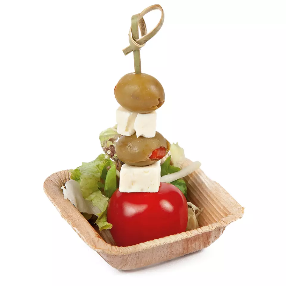 Franz Mensch 410621, Organic Palm Leaf Fingerfood Trays, Square, 30 ml, 65 x mm, image 3, gallery thumbnail