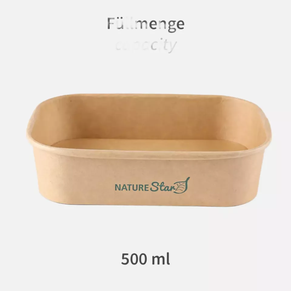 NATUREStar 417450, Organic Takeaway Kraft Paper/PE Trays, 500 ml, 172 x 120 x 41 mm, FSC®-mix, image 2, gallery thumbnail