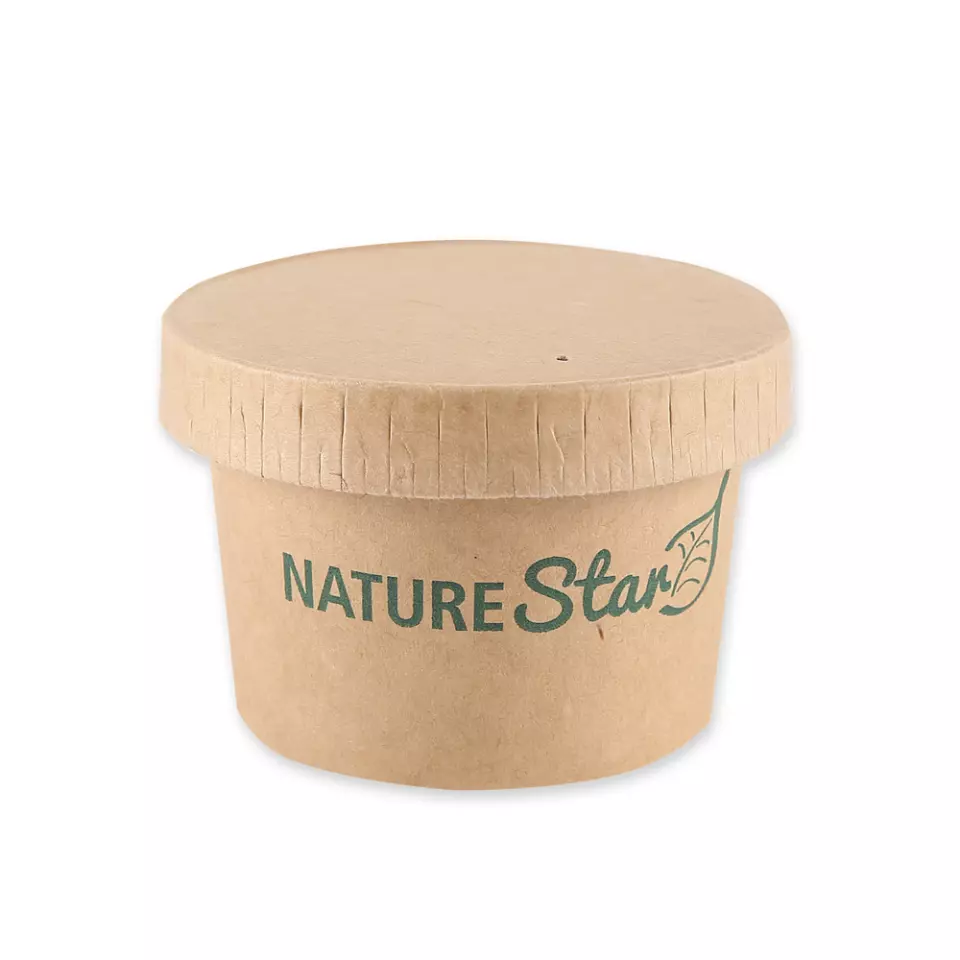 NATUREStar 417030, Organic Small Kraft Paper/PE Dip Trays, ø 61.5 mm x 40 mm, 30 ml, FSC®-mix, image 1, gallery thumbnail