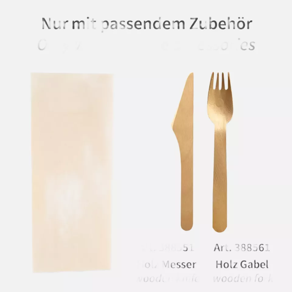 Franz Mensch 30631, Airlaid Cutlery Napkins, 1-ply, 1/8 Fold, 40 x 33 cm, Creme, FSC®-mix, image 2, gallery thumbnail