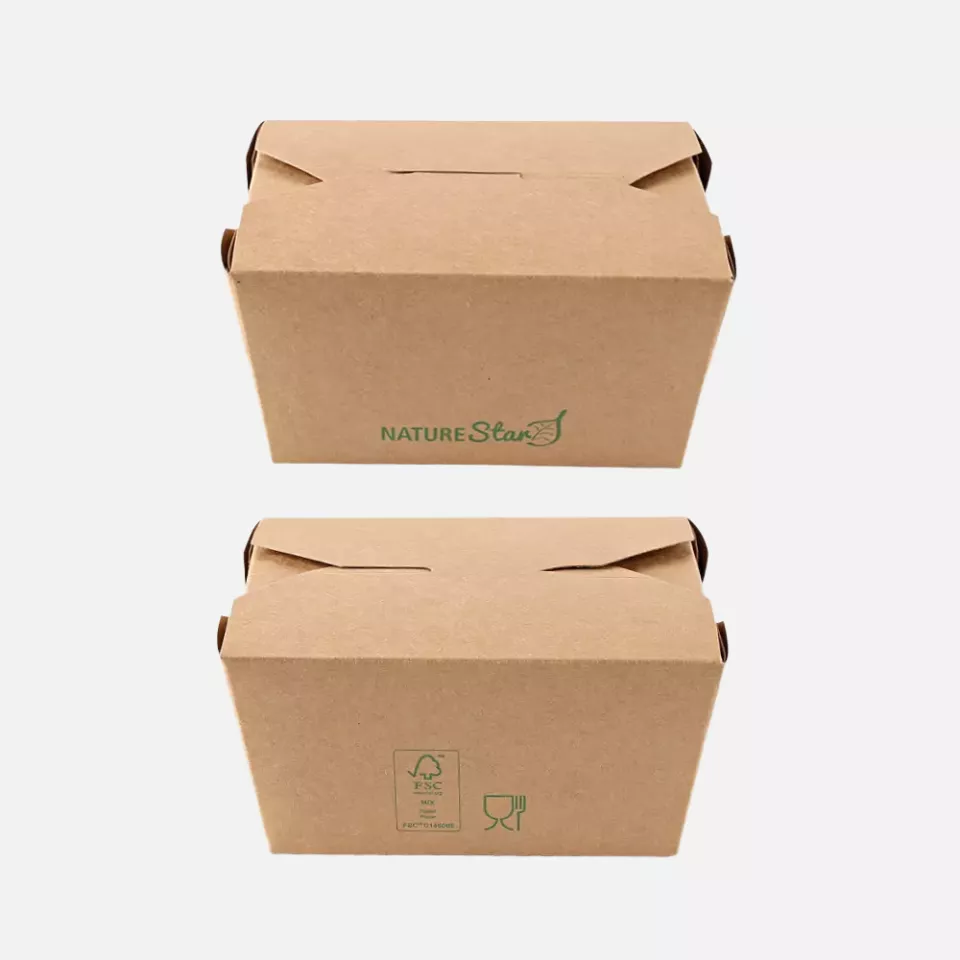 NATUREStar 417313, Menu Organic Kraft Paper/PE Food Boxes, 130 x 105 x 65 mm, FSC®-mix, image 3, gallery thumbnail