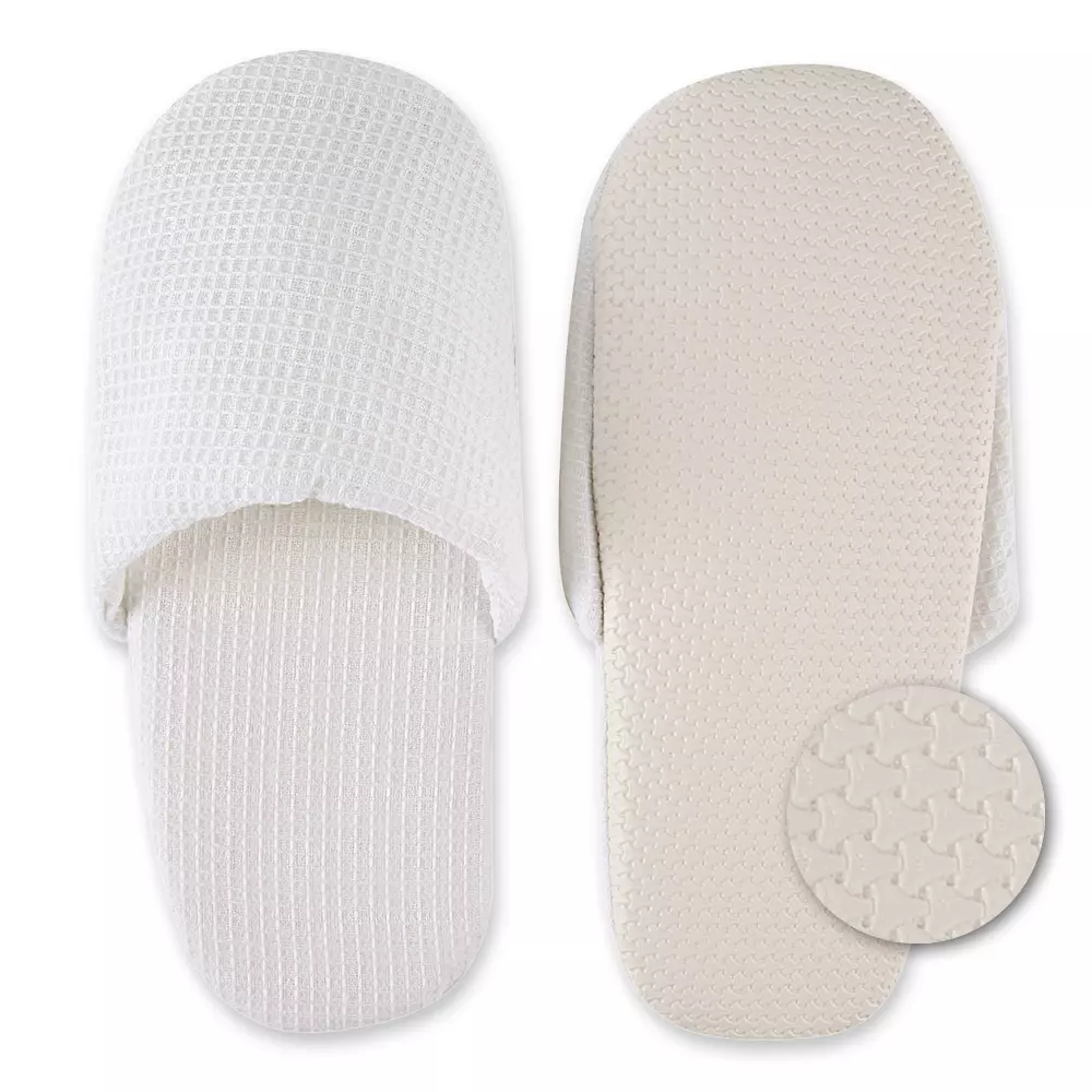 Hygostar 5556, Waffle Closed Cotton Slippers, White, image 1
