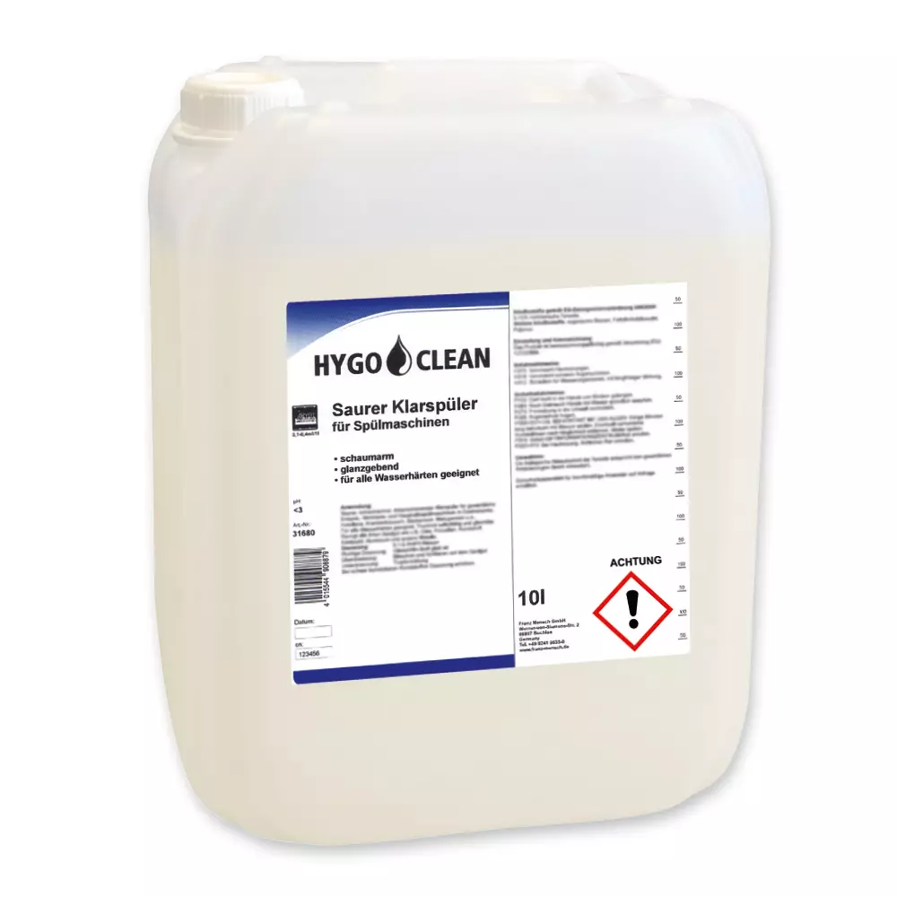HygoClean 31680, Acid Dishwasher Rinse Aid, 10 l, image 1