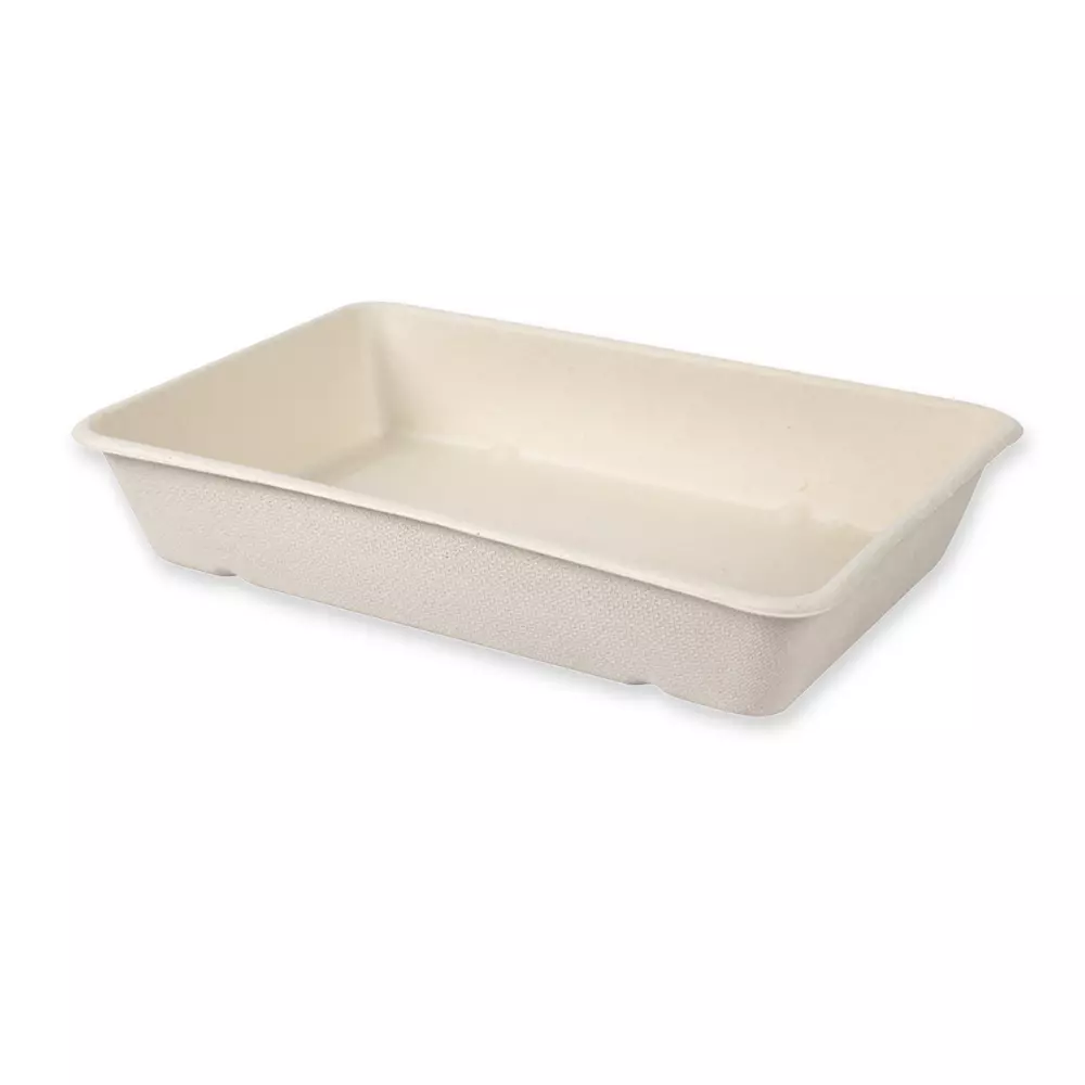 NATUREStar 411455, Classico Organic Bagasse Trays, 230 x 156 x 45 mm, 1200 ml, image 1