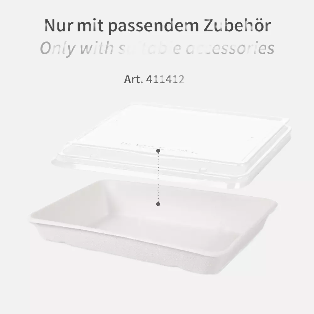 NATUREStar 411440, Classico Organic Rectangular Bagasse Trays, 230 x 156 x 31 mm, 900 ml, image 5