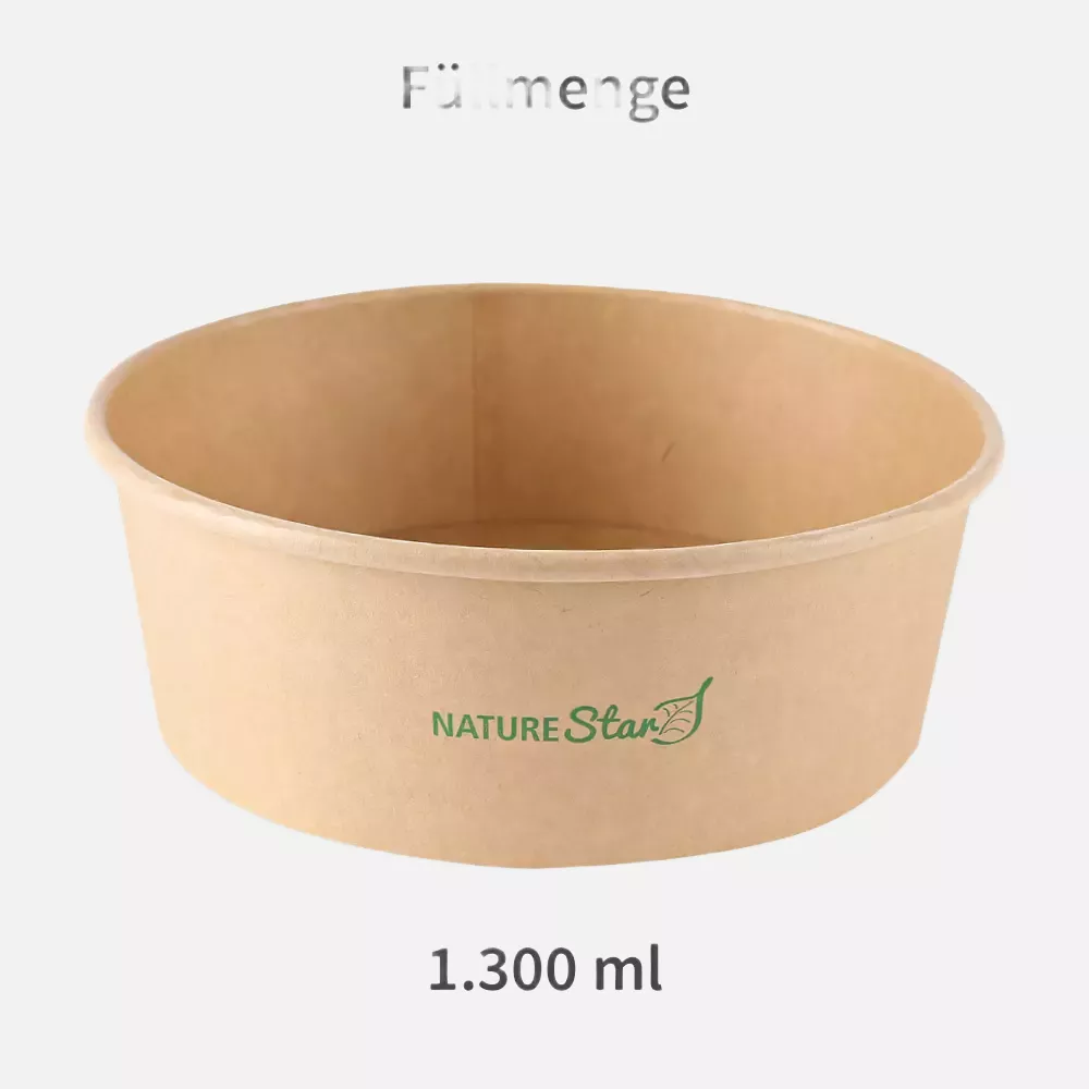 NATUREStar 416130, Caesar Bio-Kraftpapier/PLA Salatschalen, 1300 ml, Ø 185 mm, image 3