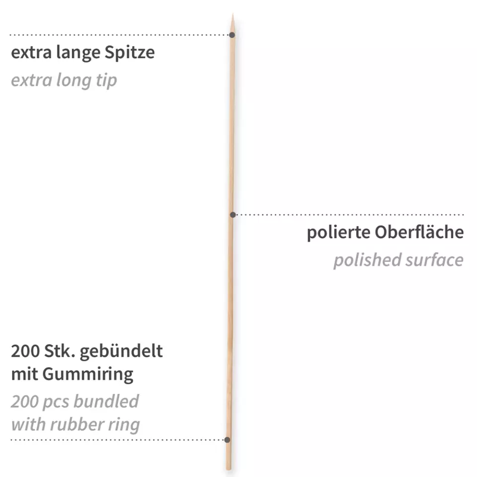 NATUREStar 38908, Bio-Holzspieße, ø 3 mm, 300 mm, image 2, gallery thumbnail