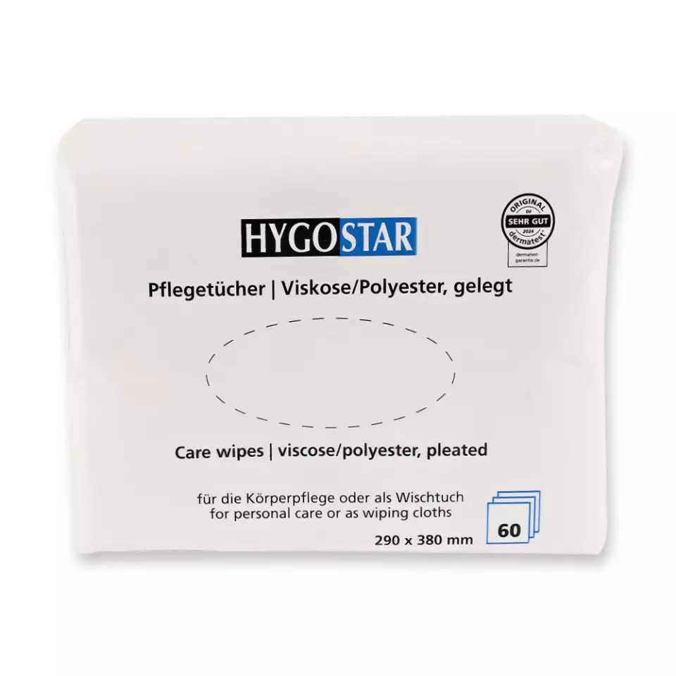 Hygostar 53621, Gefältelte Viskose/Polyester Pflegetücher, 29 x 38 cm, Weiß, image 2, gallery thumbnail