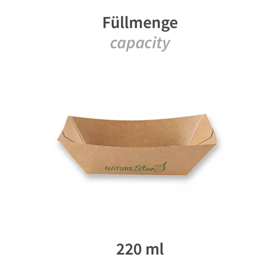NATUREStar 416522, Tasty Organic Kraft Paper/PLA Food Trays, 220 ml, 125 x 88 x 38 mm, image 3, gallery thumbnail