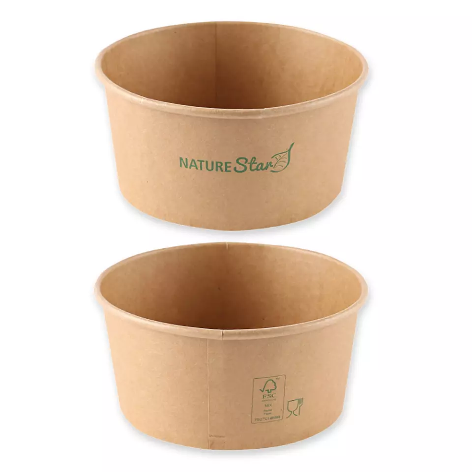 NATUREStar 417100, Caesar Organic Kraft Paper/PE Salad Bowls, 1000 ml, Ø 150 mm, FSC®-mix, image 4, gallery thumbnail