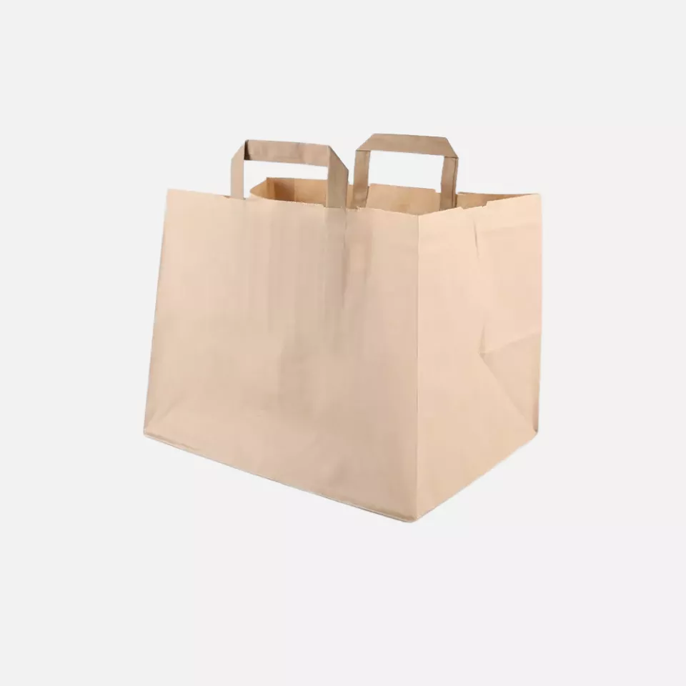 NATUREStar 35567, Kraft Organic Paper Carrier Bags, 320 + 220 x 270 mm, Brown, 80 g/m², image 1, gallery thumbnail