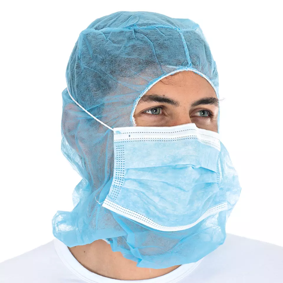 HygoStar 132061, Astro PP Caps with 3-Ply Face Mask, Blue, image 2, gallery thumbnail