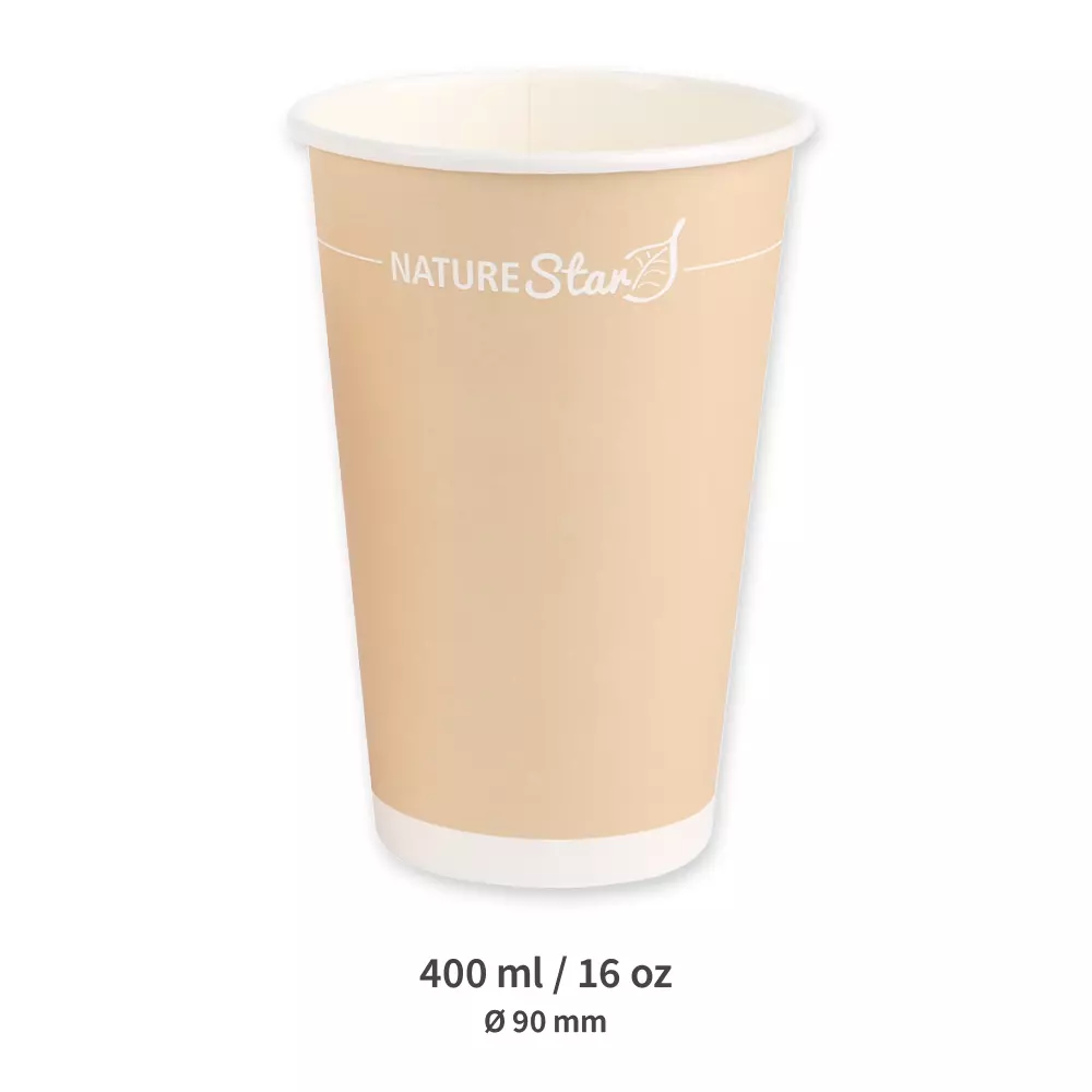 NATUREStar 403163, Organic Paperboard Coffee Cups, 400 ml / 16 oz, ø 90 mm