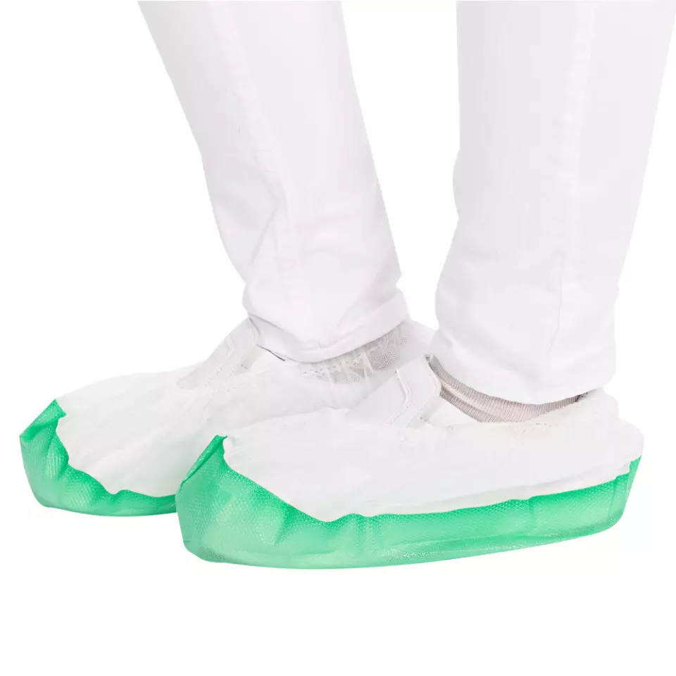 HygoStar 28627, PP/CPE Overshoes, White/Green, image 3, gallery thumbnail