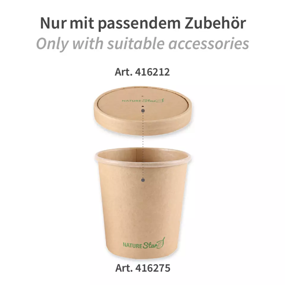 NATUREStar 416275, Minestrone Organic Soup Cups, 750 ml, ø 116 x 115 mm, Kraft Paper/PLA, image 6, gallery thumbnail