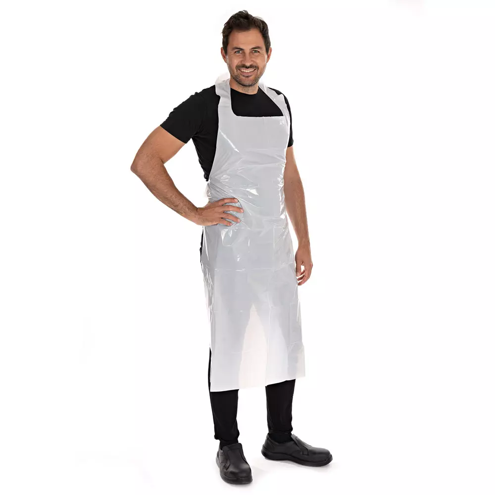 HygoStar 2325, LDPE Antistatic Disposable Aprons, 110 x 75 cm, White, Approx. 40 my, image 2