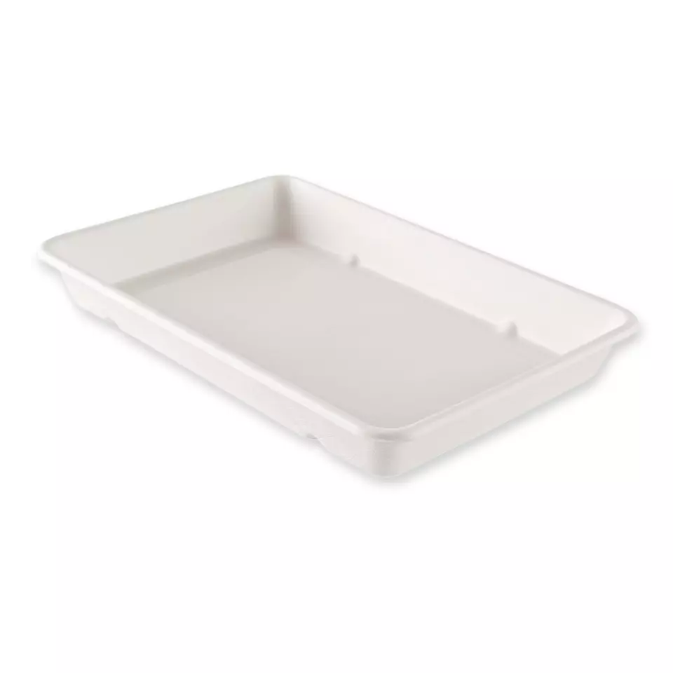 NATUREStar 411440, Classico Organic Rectangular Bagasse Trays, 230 x 156 x 31 mm, 900 ml, image 1, gallery thumbnail