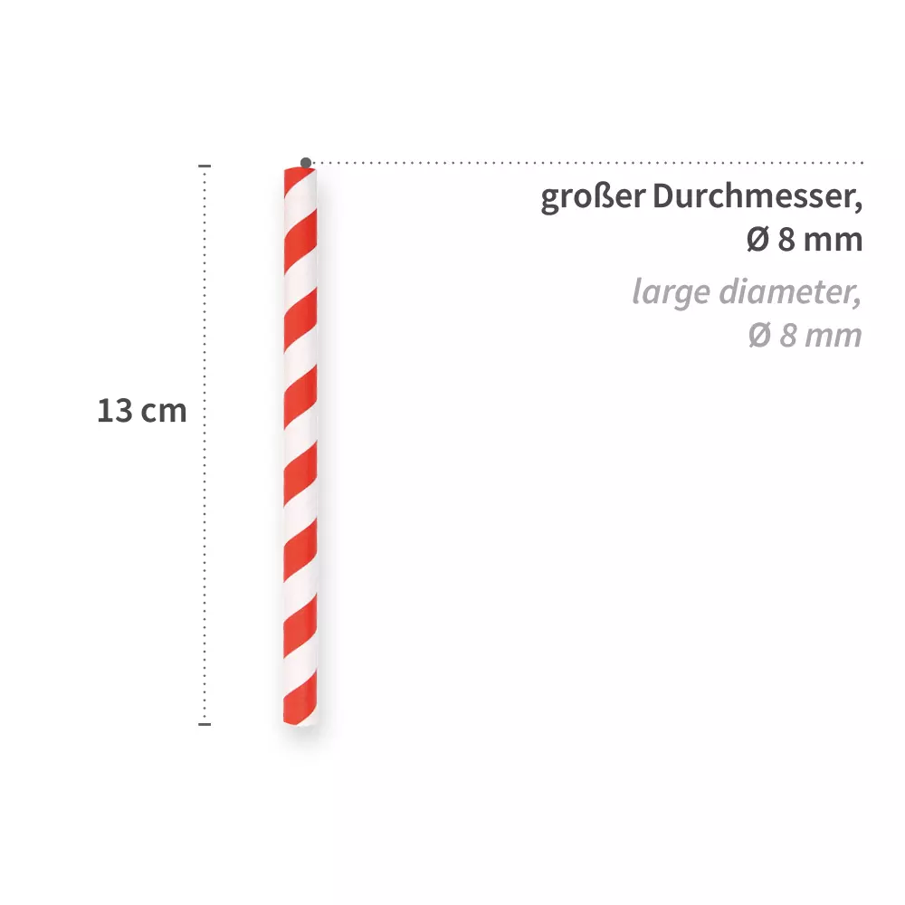 NATUREStar 421350, Cocktail Organic Paper Straws, FSC®-mix, red/white striped, ø 8 mm, 130 mm, image 3