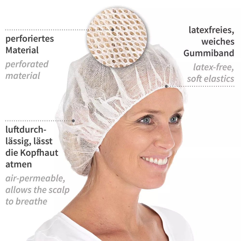 HygoStar 1220, Viscose Bouffant Caps, Perforated, ø 53 cm, White, image 4
